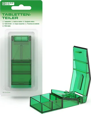 Produktbild von Tablettenteiler grün zum Teilen und Zerkleinern von Tabletten 84x34x24 mm