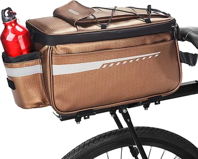 Image de 8L Sacoche de vélo , sacoche de porte-bagages imperméable vélo arrière sacoche de porte-bagages sacoche de selle pour vélos , sacoche de caméra pour voyages(or)