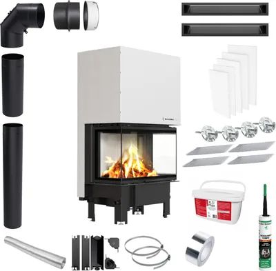 Immagine prodotto di Inserto per caminetto KRATKI REGNOR 8 kW ∅200 Kit di montaggio e installazione