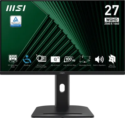 MSI PRO MP275QPG 27" LED IPS QHD 100Hz Adaptive Sync Altavoces Regulable Altura