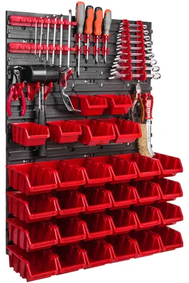 Immagine prodotto di Pannello portattrezzi da parete - Sistema di stoccaggio per utensili da fissare a parete - 576 x 780 mm - Ideale per garage e officine
