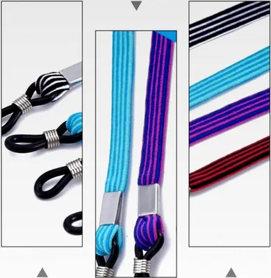 Produktbild von Verstellbares Sportbrillenband Elastisches Brillenseil Rutschfest für Outdoor-Aktivitäten Schwimmen Laufen 14,17 x 0,28 x 0,04 in 4 Stück
