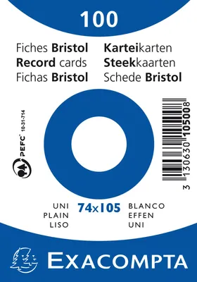 Produktbild von Exacompta Karteikarten blanko DIN A7 100 Stück weiß