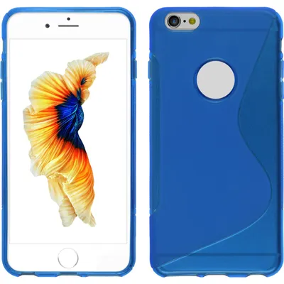 Produktbild von PhoneNatic Case kompatibel mit Apple iPhone 6 Plus / 6s Plus - blau Silikon Hülle S-Style + 2 Schutzfolien