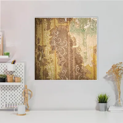 Produktbild von Design Stahlmagnettafel Quadratisch 50x50cm Alte Tapeten