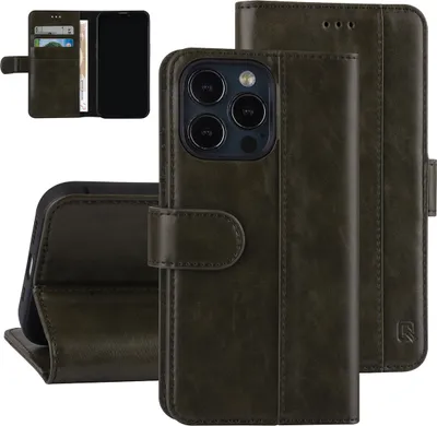 Produktbild von UNIQ Accessory Book type case iPhone 13 Pro - Card holder - Magnetic closure - Dark Green