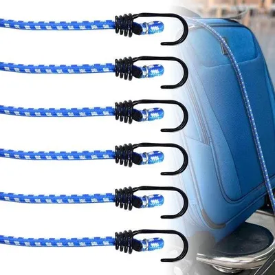 Obrázek produktu pro Univerzální gumičky – 40 cm – 6 kusů – Odolné – Robustní univerzální gumičky – Vysoká pevnost – Silné háčky – Elastické gumové pásky
