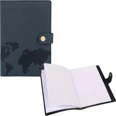 Produktbild von Idena Notizbuch 135x193mm  schwarz kariertMix, 160 Seiten, 100 g, mit Druckknopf und Leseband,, Papier austauschbar