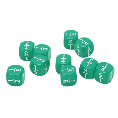 Obrázok produktu pre Zlomkové kocky,Zlomkové kocky Class Set,Zlomkové kocky Set,Matematické zlomkové kocky,Multi Faceted Dice,Herné príslušenstvo