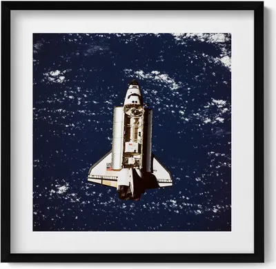 Produktbild von NASA-Raumschiff– Wandbild mit Rahmen – Gerahmtes Bild  – Wanddekoration – 50x50 cm –  Schwarz Rahmen