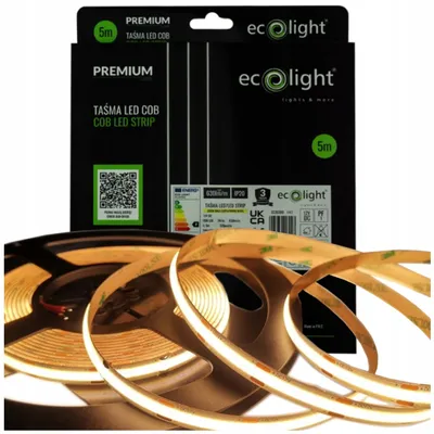 Obrázek produktu pro LED páska COB, profesionální, 7W/m, 12V, teplá bílá (3000K), neon, IP20