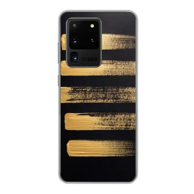 Produktbild von MuchoWow® Handyhülle Schutzhülle Hülle für Samsung Galaxy S20 Ultra Muster aus goldener Farbe auf schwarzem Hintergrund Silikon Softcase Handy Hülle - Karteninhaber
