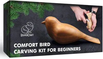 Productafbeelding van BeaverCraft houtsnijset voor beginners vogel DIY houtsnijden set