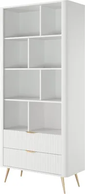 Obrázek produktu pro Vitrína FURNLUX Lante bílá a zlatá 88 cm / Hlavní barva: bílá / Rozměry: 88 x 194 x 38 cm