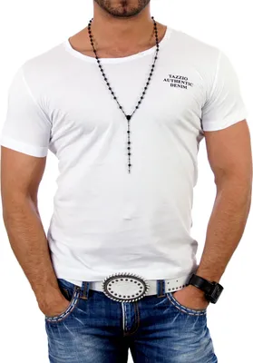 Produktbild von Reslad Herren Wide Neck T-Shirt 4000 Weiß S