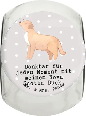 Produktbild von Mr. & Mrs. Panda Dose Nova Scotia Duck Moment XL 2000ml - Grau Pastell - Geschenk, Vorratsbehälter, Retriever, Tolling, glasbehälter, Vorratsglas, Keksdose, schraubglas