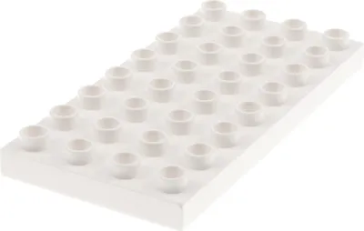 Produktbild von 1x Lego Duplo Bau Platte 4x8 weiß Basic Grundplatte 6109109 20820 10199 4672