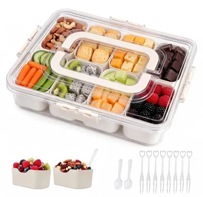 Snackbox mit 8 Fächern, Kunststoff, 1 Stück