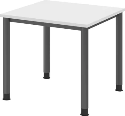 Produktbild von bümö Schreibtisch Serie-H - Größe:  80 x 80 cm, Nachbildung: Graphit, Gestell: Graphit