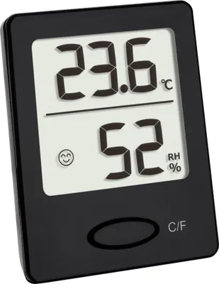 Produktbild von TFA Thermo-Hygrometer, Schwarz, digital, Temperatur und Luftfeuchtigkeit