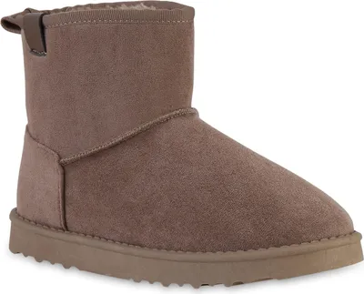 Produktbild von VAN HILL Damen Warm Gefütterte Winter Boots Bequeme Profil-Sohle Schuhe 841455, Farbe: Khaki, Größe: 40