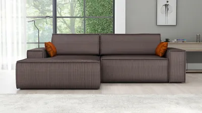 Produktbild von Ecksofa TOR mit Schlaffunktion. Farbe: Mocca.