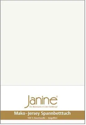 Produktbild von Janine Mako Jersey Spannbettuch, Spannbettlaken in allen Größen und vielen Farben 140 cm x 200 cm x 160 cm x 200 cm ecru