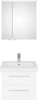 Produktbild von Pelipal Badmöbel-Set Sunline 105 BxHxT 66 x 200 x 46,5 cm Frontfarbe weiß hochglanz mit Keramik-Waschtisch Waschtischunt