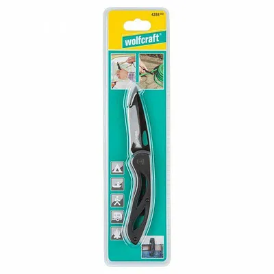 Productafbeelding van Wolfcraft vouwmes met gladgeslepen lemmet van 70 mm