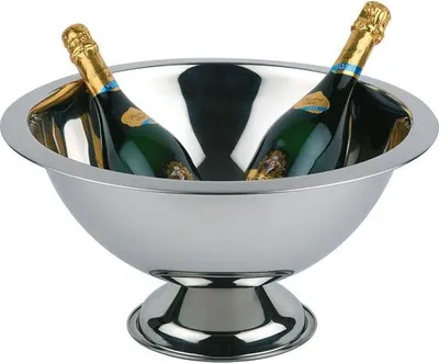 Produktbild von APS 36046 Champagnerkühler, Flaschenkühler, Edelstahl, hochglanzpoliert, Rand matt poliert, Ø 45 bzw. 21 cm, Höhe 23 cm, Fassungsvermögen 12 Liter