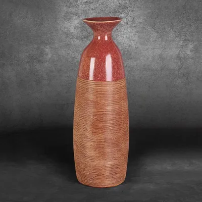 Produktbild von Moderner, brauner Keramikvasen ELDA, 18x17x51 cm