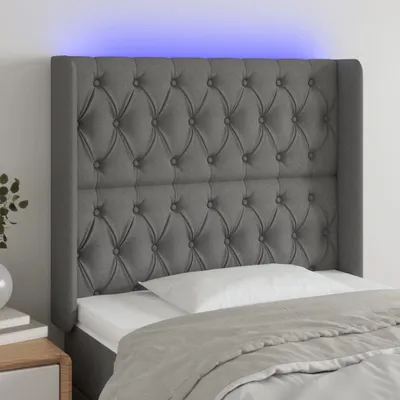 Produktbild von LED Kopfteil Dunkelgrau 93x16x118/128 cm Stoff , Kopfteile Design 2024