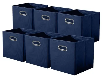 Immagine prodotto di Omgoods - Set di 6 scatole pieghevoli con maniglie, colore blu intenso