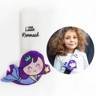 Produktbild von Milk&Moo Mermaid Kinder Gurtpolster, Sicherheitsgurt, Schulterpolster für Kindersitz, Schutzkissen, Anti Reibung Gürtelkissen, Gurtschutz, ab 0 Monate