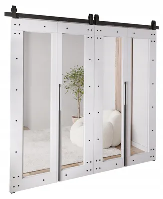 Produktbild von KierMoebel Schiebetür Komplettset QUDIO DUO M8 Weiß 192x205x3,2 cm Wohnzimmer Schiebetür