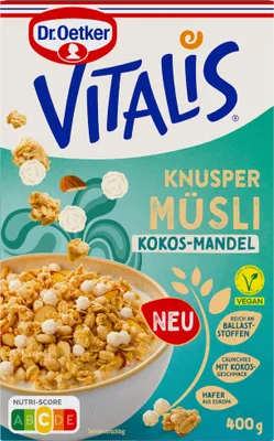Produktbild von Dr. Oetker Vitalis Knusper Müsli mit Kokos Mandel Packung 400g