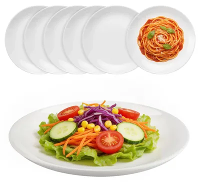 Dessertteller-Set 6er, Melamin, Weiß, 17 cm, spülmaschinengeeignet
