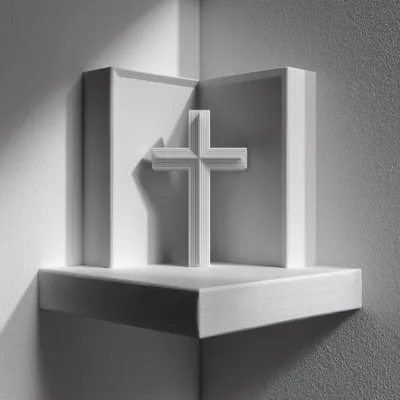 Eck-Gebetsregal mit Kreuz – Decords Wandregal, Produktansicht 1