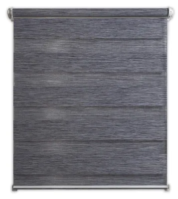 Produktbild von Deco4Me Doppelrollo Klemmfix ohne Bohren – Duo Rollo mit Kettenzug, lichtdurchlässig & blickdicht, Holzoptik – 120 x 160 cm, Anthrazit meliert