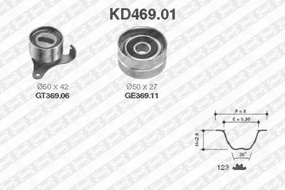 Produktbild von SNR KD469.01 Zahnriemensatz für TOYOTA COROLLA Compact (E10) 123-Zähne