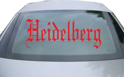 Produktbild von Indigos UG - Aufkleber Heckscheibe & Motorklappe DE6516 - rot - 600x240 mm - Stadt Heidelberg - Auto Scheiben Fenster Heckklappe Tuning Racing JDM - Die cut