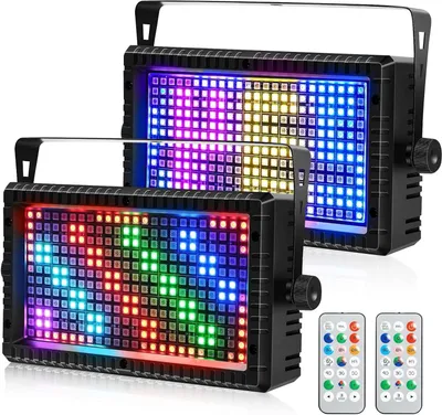 Immagine prodotto di Stroboscopio a LED - Lampada da discoteca - Effetto luminoso - Illuminazione per DJ - Stroboscopio RGB - 288 LED RGB