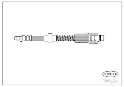 Produktbild von CORTECO 19018895 Bremsschlauch Vorne passend für PEUGEOT 306 Schrägheck (7A, 7C, N3, N5) 306 Cabriolet (7D, N3, N5) 306 (7B, N3, N5)