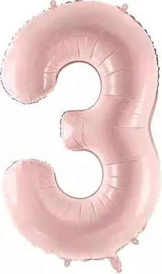 Produktbild von Folienballon Zahl „3“, 72cm, hellrosa