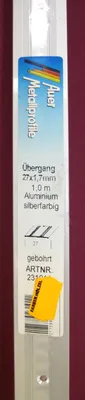 Produktbild von Übergangsprofil 27x1,7 mm 1,0 m silberfarbig gebohrt