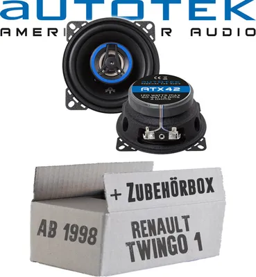 Produktbild von Lautsprecher Boxen Autotek ATX-42 | 2-Wege 10cm Koax Lautsprecher 100mm Auto Einbauzubehör - Einbauset passend für Renault Twingo 1 Phase 1 Front - justSOUND