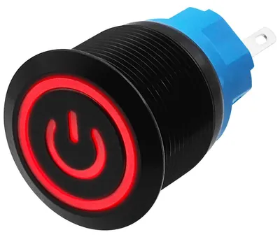 Produktbild von ProRide Metall-Drucktaster 22 mm 220 V ON/OFF - Spritzwasserdicht