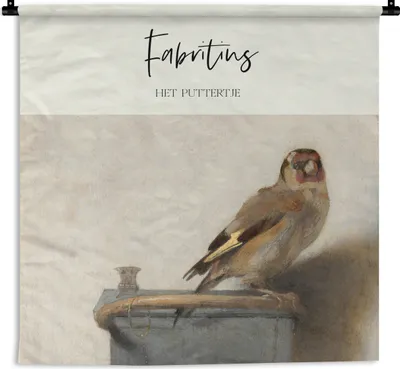 Produktbild von MuchoWow® Wandteppich Wandbehang Kunst - Der Stieglitz - Fabritius 150x150 cm Tapisserie Dekoration Wandtuch - Wohnaccessoires - Modernes