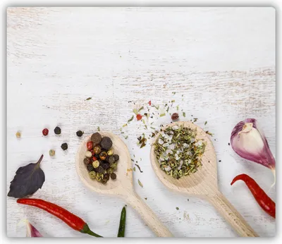 Produktbild von Tulup Glas Herdabdeckplatte Glaskeramikkochfeld-Abdeckung Spritzschutz Glasabdeckplatte Kochplattenabdeckung und Schneidebrett - Einteilig - 60x52 cm Gemüse und Gewürze
