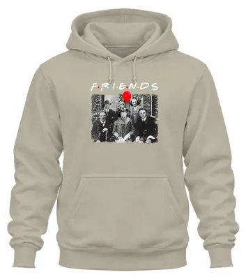 Produktbild von Horror Freunde Parodie Halloween Masken Pennywise Jason Hoodie Kapuzenpullover, Natur, L